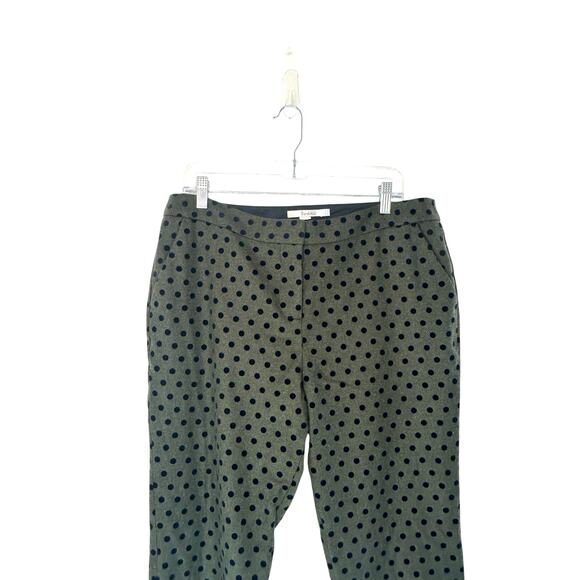 Boden Green Blue Polka Dot Wool Work Office Straight Leg Dress Pants Size 12 - Picture 6 of 12